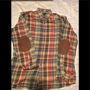 Ralph Lauren plaid shirt with suede elbow patch
